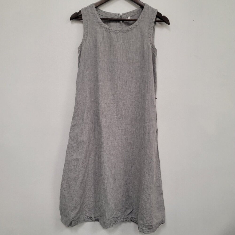 Muji Gray Sleeveless Midi Dress